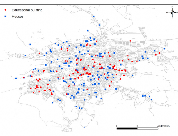 A comparative analysis of indoor radon activity concentrations in Romanian houses and educational institutions